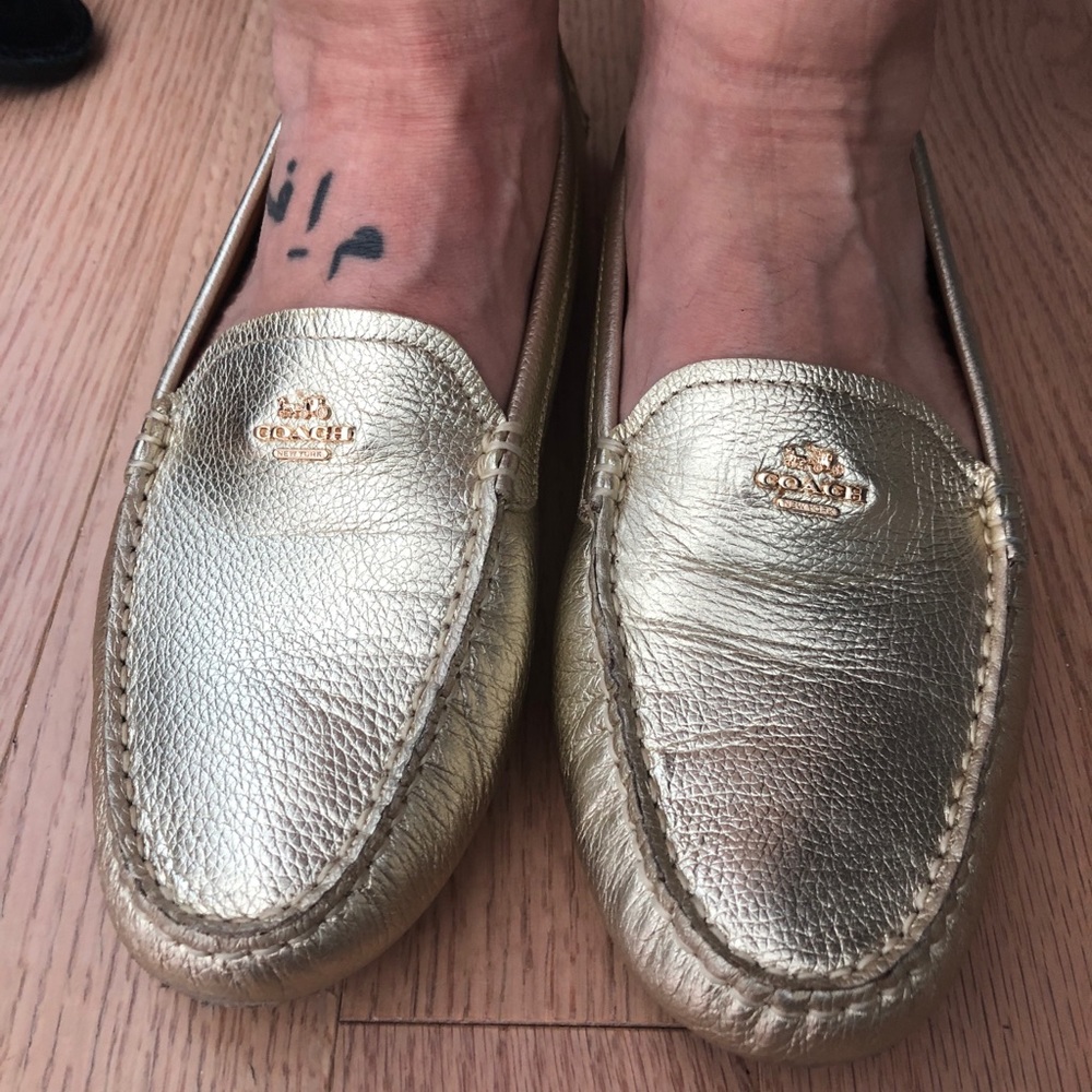Gold Coach Loafers size 9
